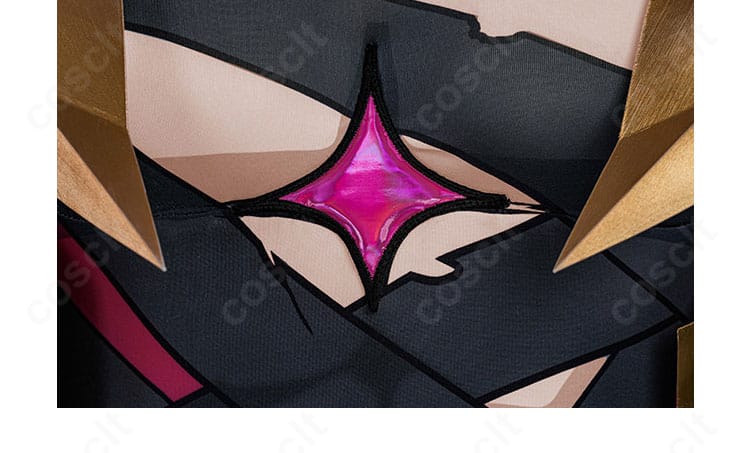 原神 レリル 月の狩人コスプレ衣装・衣襟の縁取りと留め具ディテール