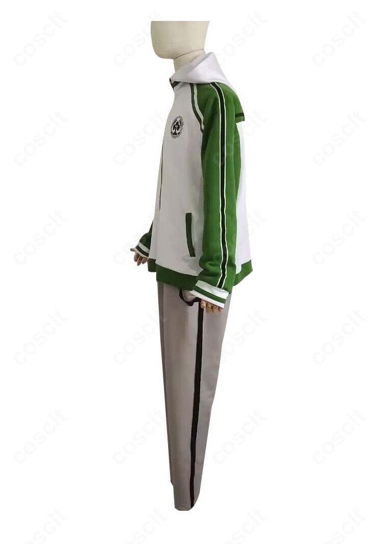 右袖のライン装飾ディテールの近接。ステッチの仕上げと発色、ライン幅の再現度を強調。