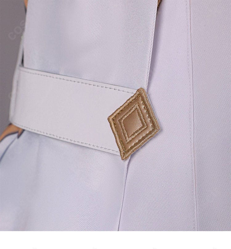 原神 旅人 蛍「真実の月」側面の細帯装飾ディテール。流れのあるラインと留め位置が確認できる。