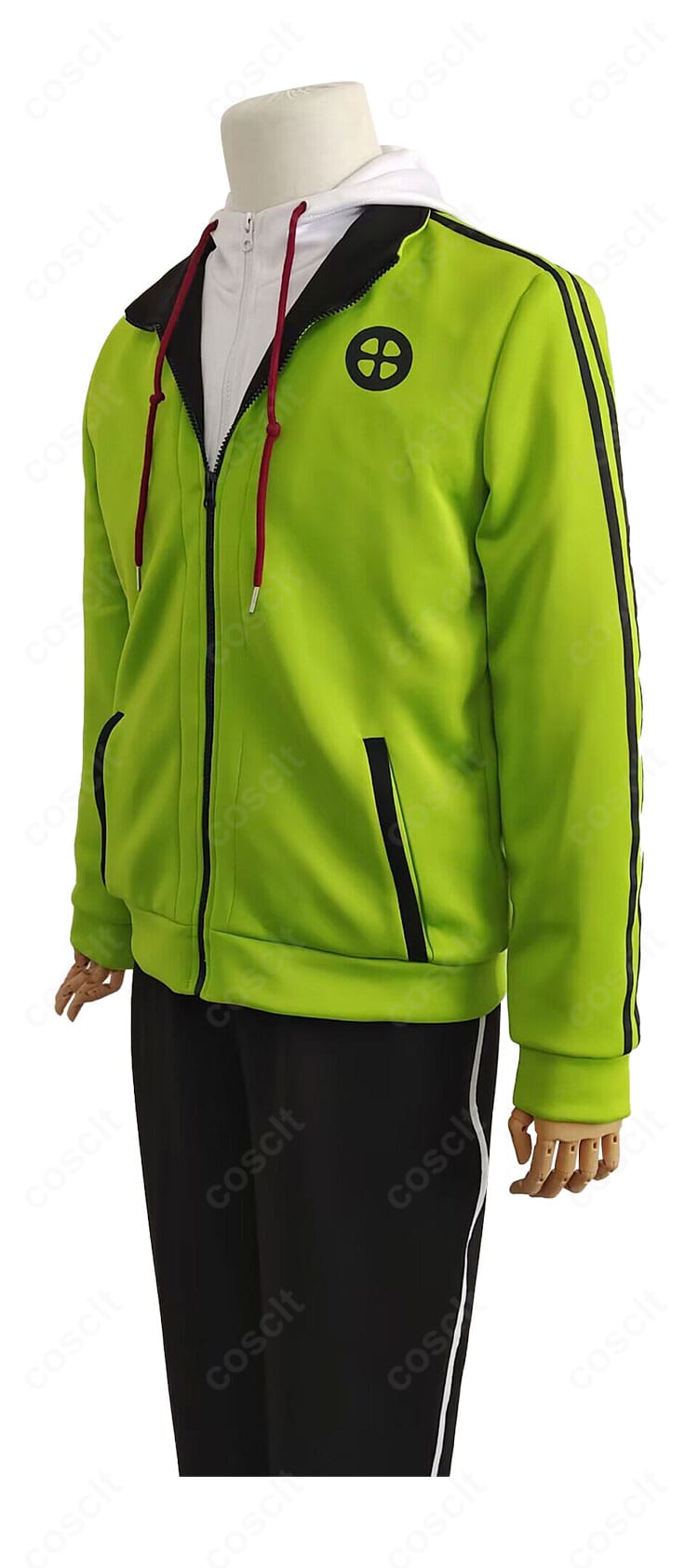 『メダリスト』明浦路 司ジャージの背面デザイン。背中のライン配色と運動時の可動域を示すカッティング。