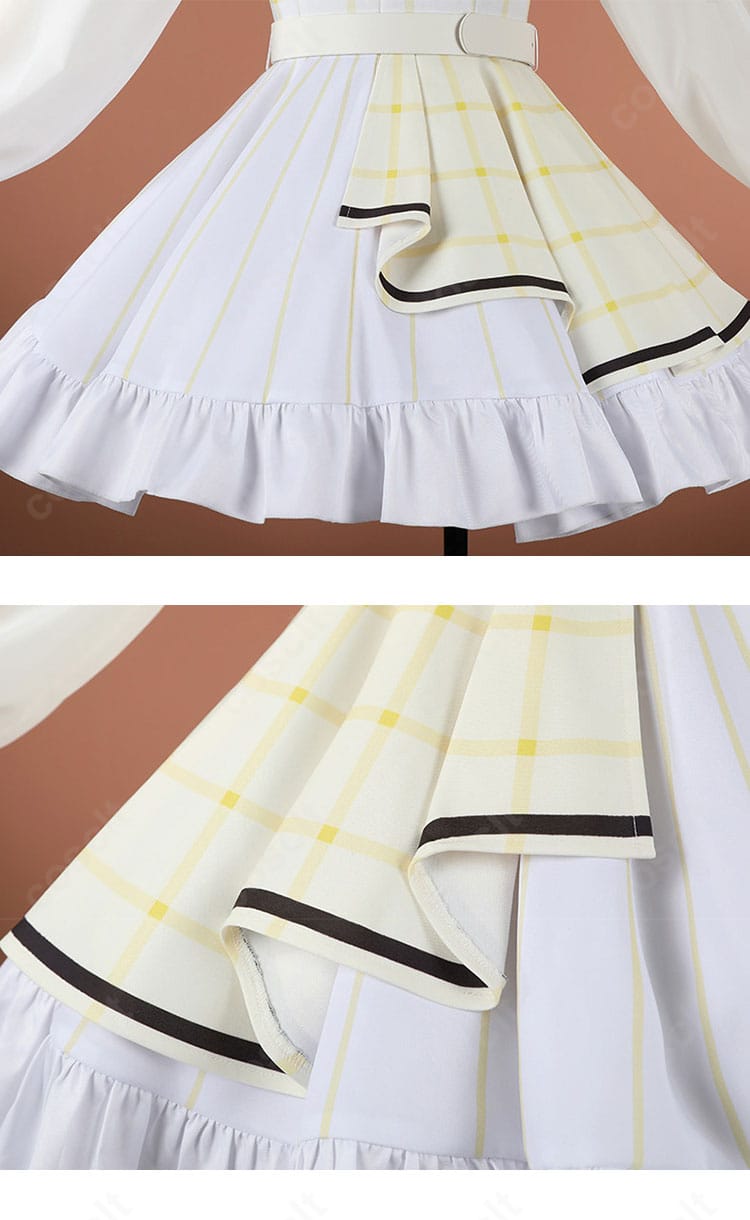 スカートレース装飾の柄と重なりが分かるクローズアップ