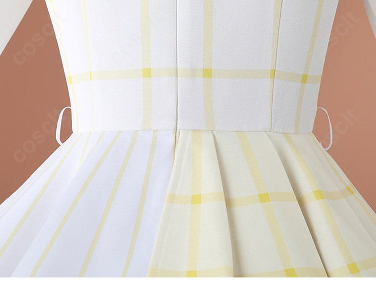 スカートウエストの切替ラインとギャザー分量のディテール画像