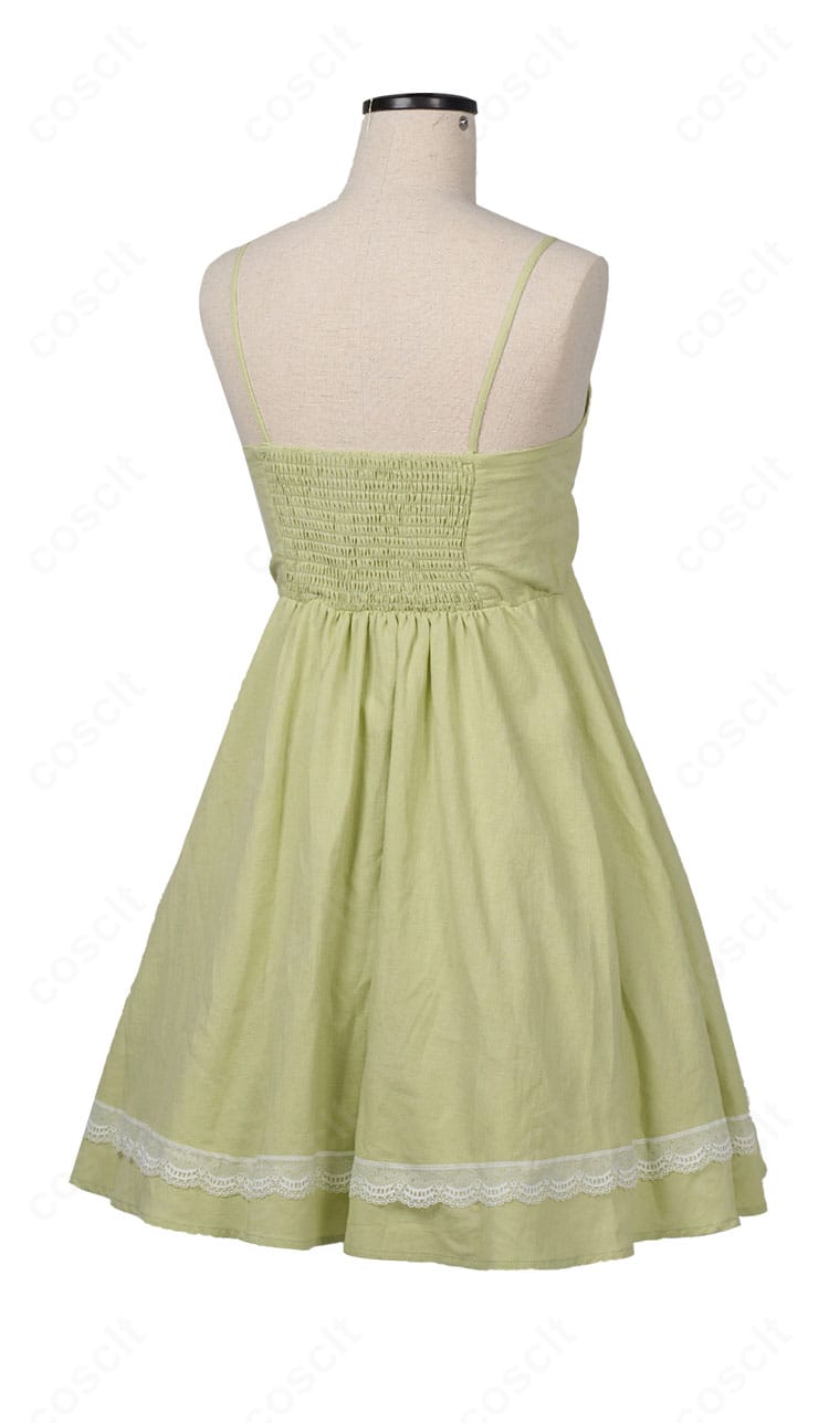 ワンピース側面の装飾ステッチとディテールが分かる近接画像