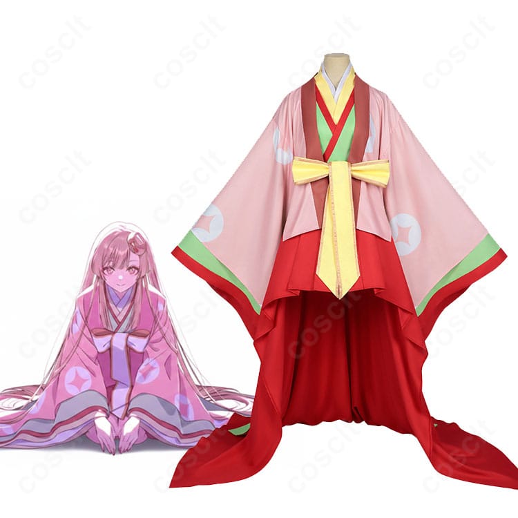 和風着物風コスプレ衣装のキャラクタービジュアルと全身イメージ|COSCLT