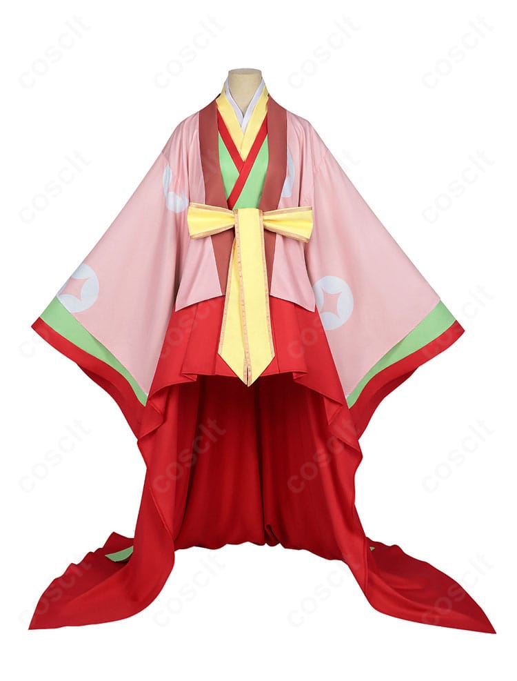 着物風コスプレ衣装の正面全体写真|コート・インナー・スカートのレイヤー構成