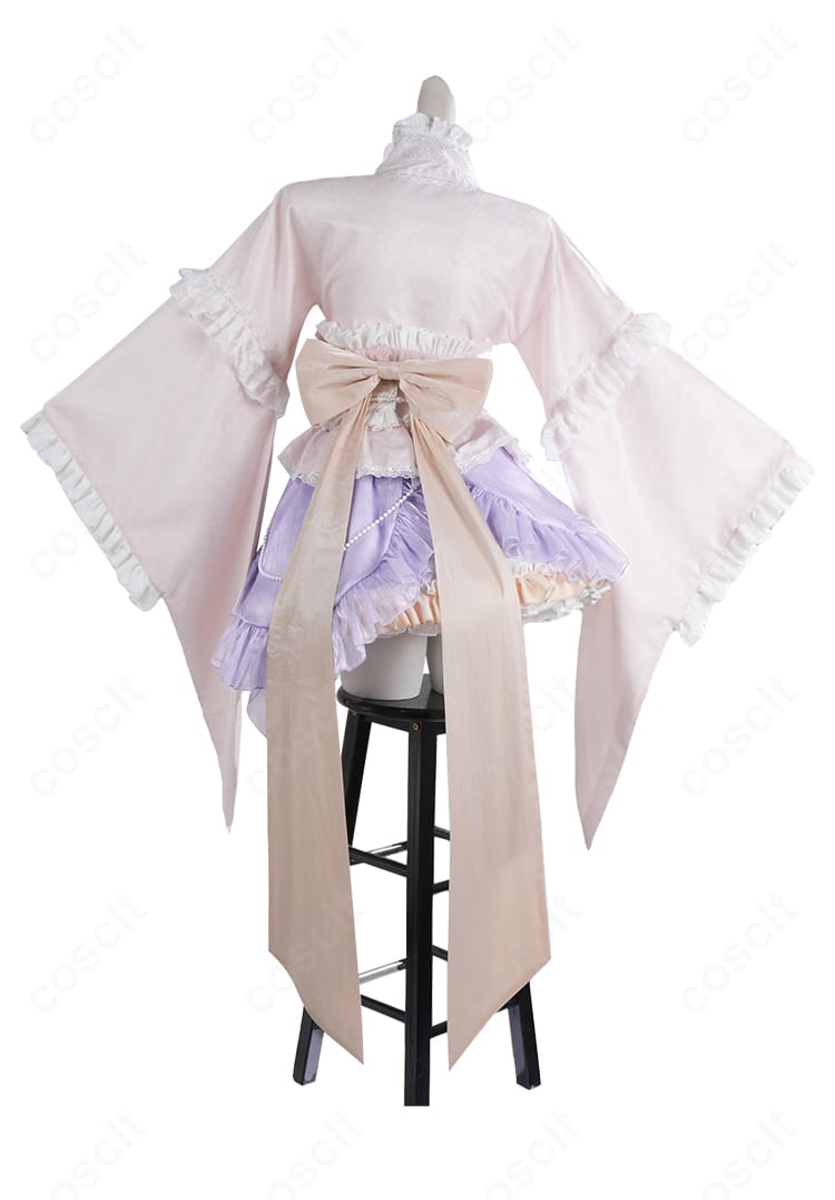 轟はじめ 正月衣装コスプレ 背面全体と大きな背中リボン