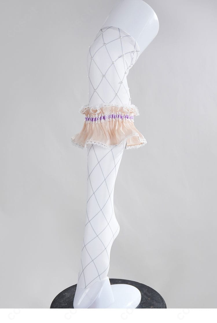 柄入りストッキングの装飾ディテール