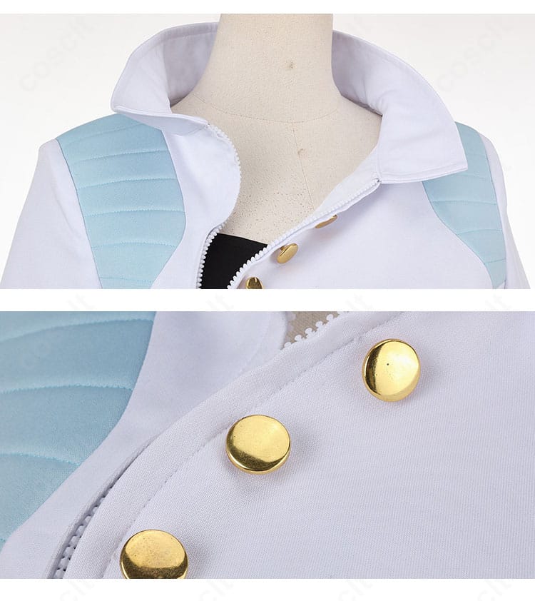 ジャケットの襟元とフロントボタン装飾のディテール(メリル STAMPEDE)