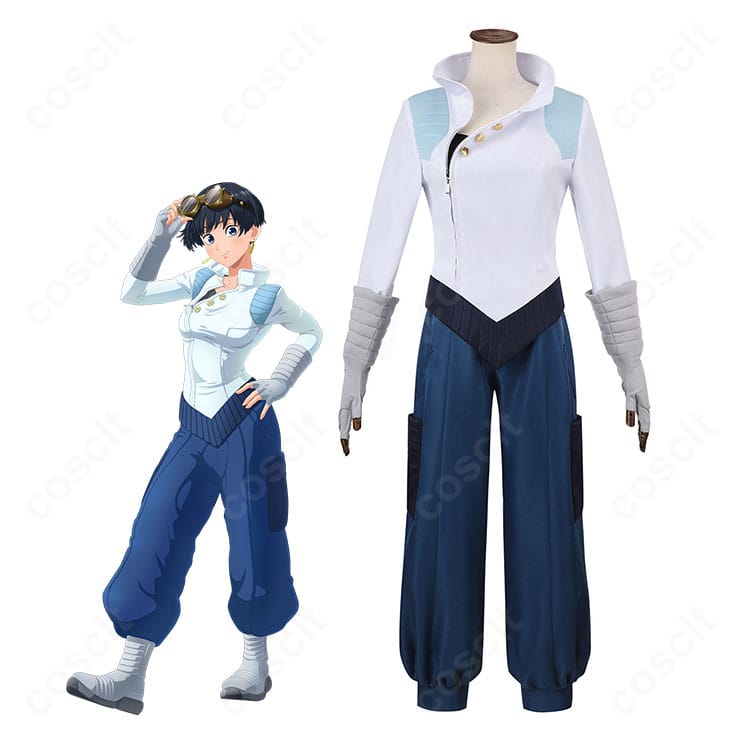 メリル・ストライフ STAMPEDE版コスプレ一式を着用した全身イメージと衣装デザイン