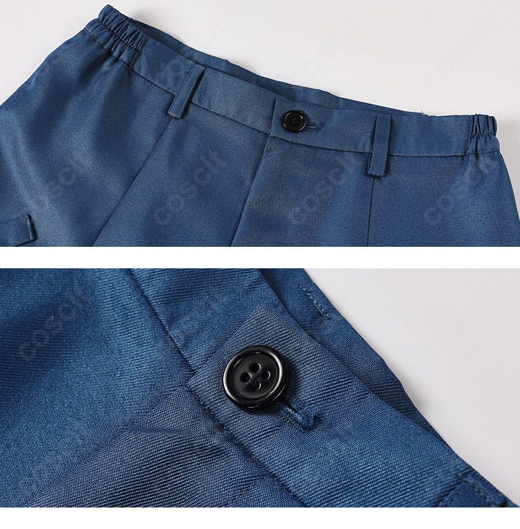 パンツのウエスト周りとフロントボタン・ベルトループ(メリル STAMPEDE)