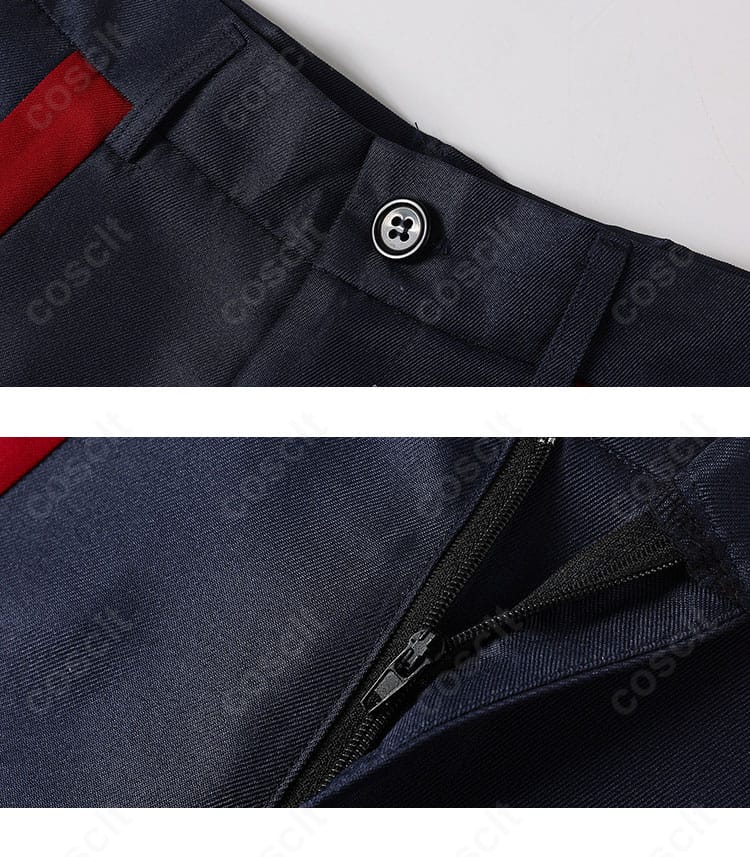 ショートパンツのウエストとファスナー部のディテール