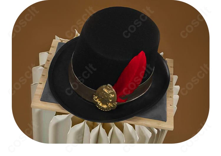 帽子飾りのディテール(飾りの配置と縫製仕上げ)