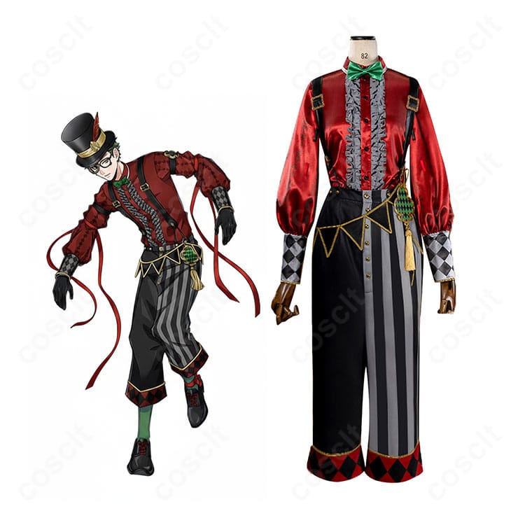 トレイ・クローバー プレイフル・ドレス衣装一式とキャラクターイメージの比較表示