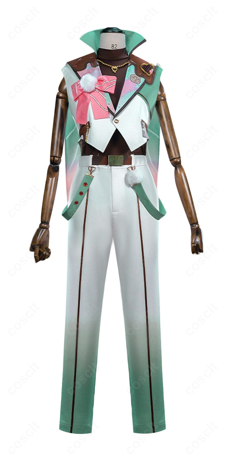 Switch Candy Houseコスプレ衣装の正面全体図(コート+マント・胸元リボン含む)