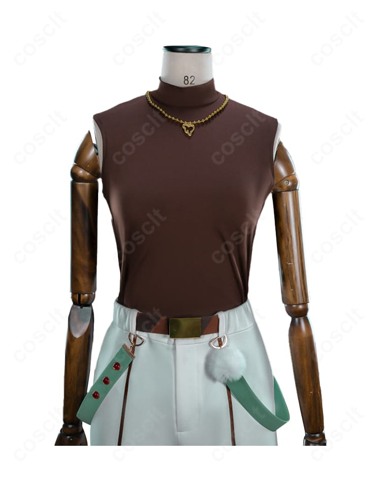 インナー/ベスト部分のアップ(生地感と前立てのステッチ)