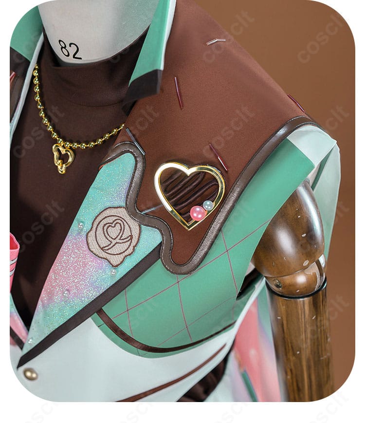 衣領ディテール(襟の形状とパイピングの縫製)