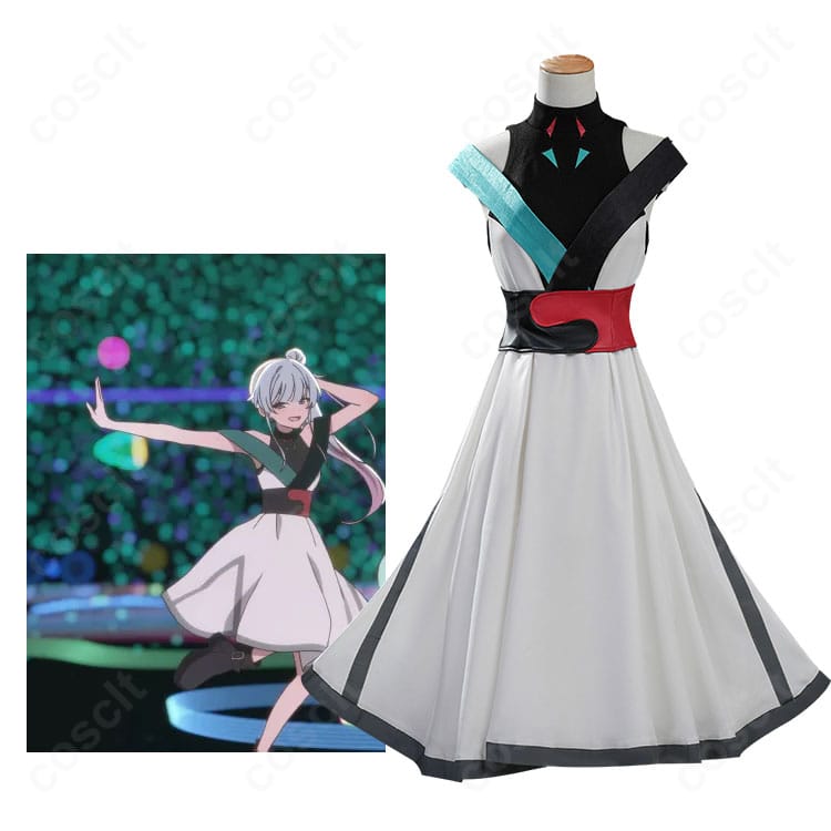 月見ヤチヨ 超かぐや姫 衣装のキャラクター全身イメージと和装ドレス一式