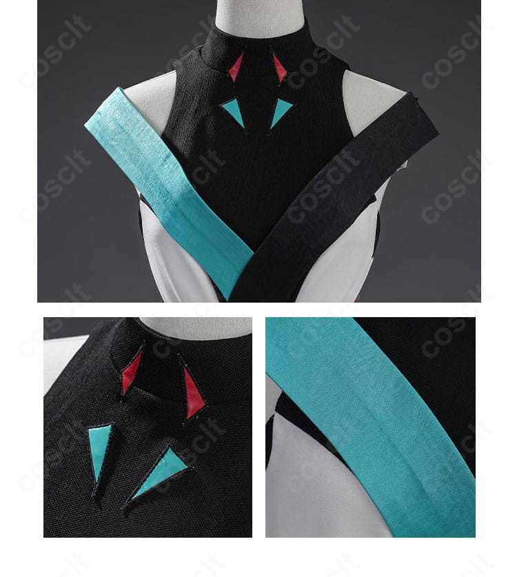 月見ヤチヨ 衣装の衣襟・胸元装飾ディテール（和風意匠）