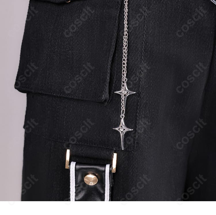 儒烏風亭らでん Flashpoint衣装 ズボン側チェーンとアクセサリーの近接