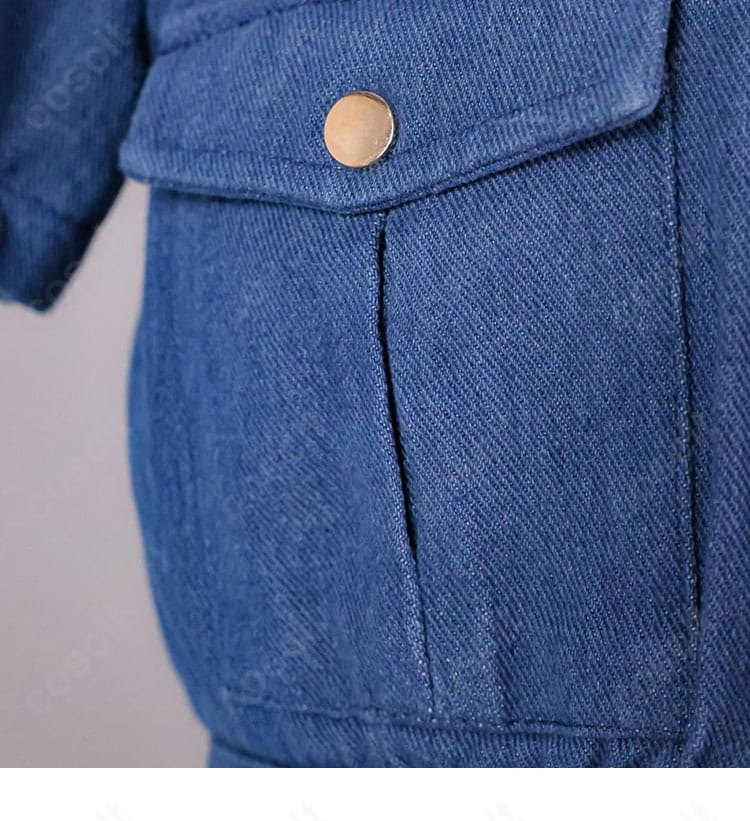 ポケットとボタンの配置バランスと仕上げの拡大