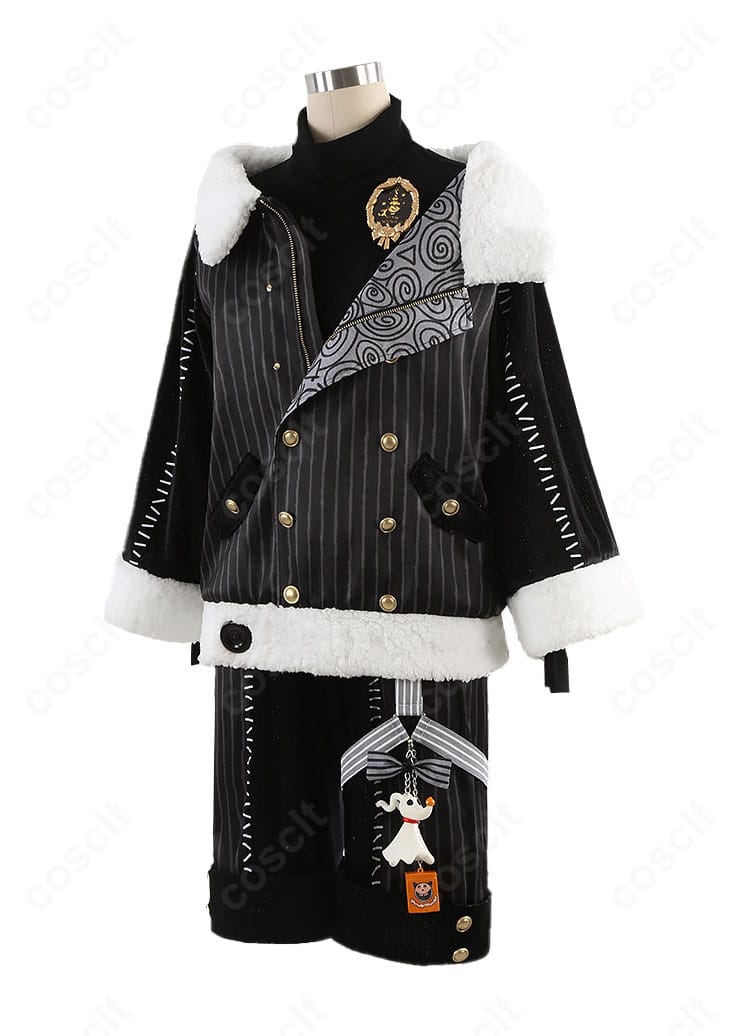 ナイトメア・クーリエ衣装の左側面シルエットとストライプ装飾の見え方