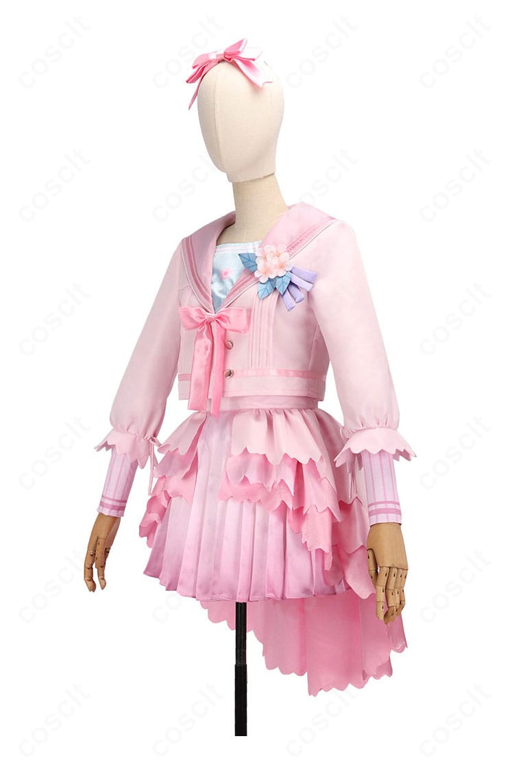 花海咲季 桜フォトグラフ衣装の左側面シルエットとライン配置