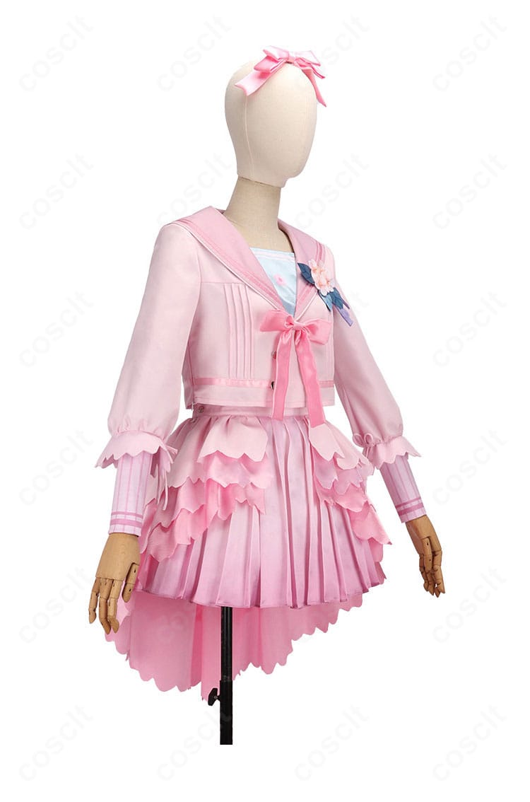 花海咲季 桜フォトグラフ衣装の右側面シルエットと装飾ディテール