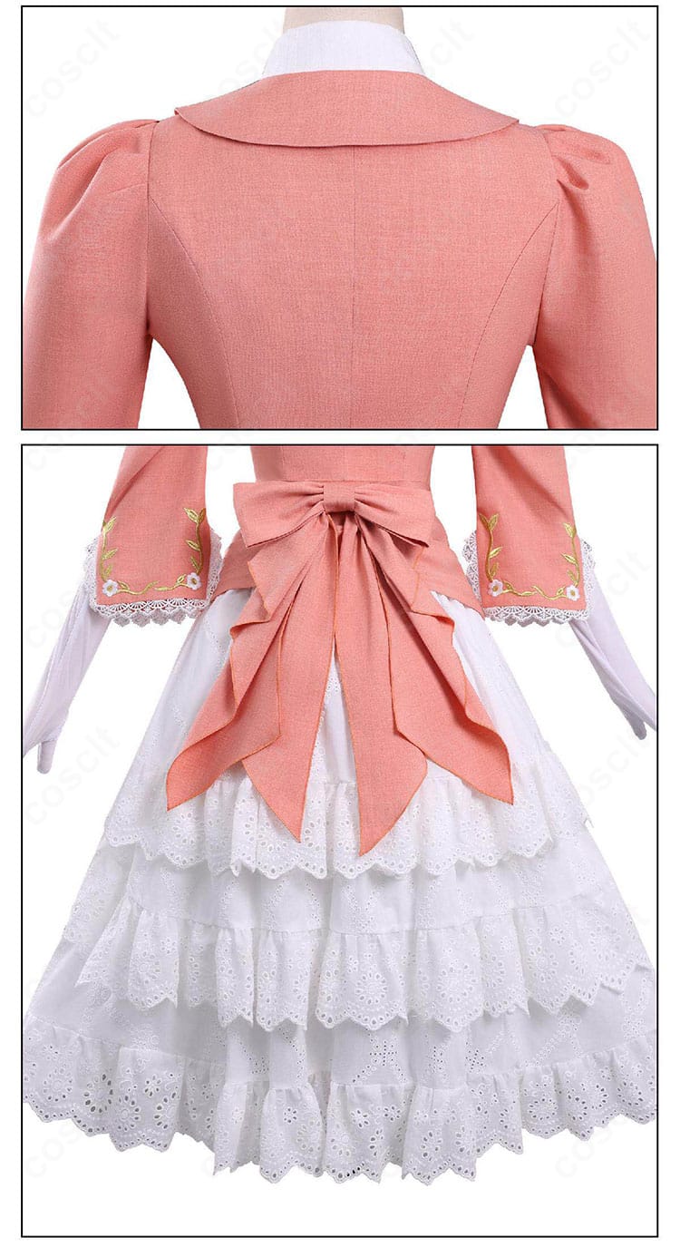 背面装飾の別角度。蝶結びと腰布の重なりの立体感を表現。