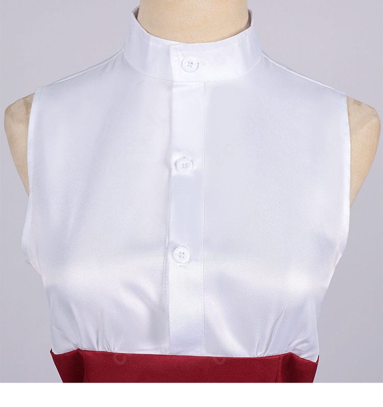 衣襟の装飾ディテール(襟の形と配色コントラスト)