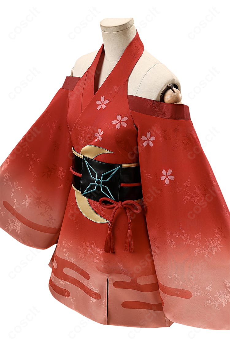 かぐや姫風ワンピースの側面シルエット（ウエストラインとフレア感）