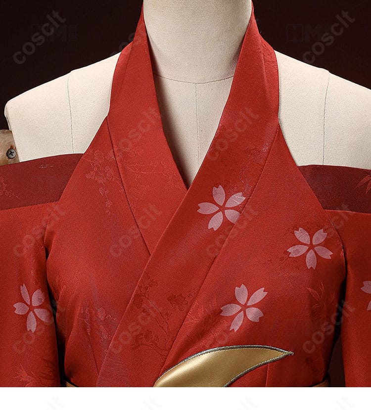 斜め襟の装飾ディテールとジャカードの陰影表情アップ