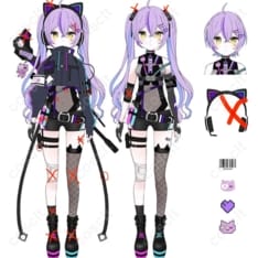 紫宮るな 第三衣装サイバーパンク｜高再現×高コントラストで映える、快適設計コスプレ衣装 - 1枚目の画像（サムネイル）