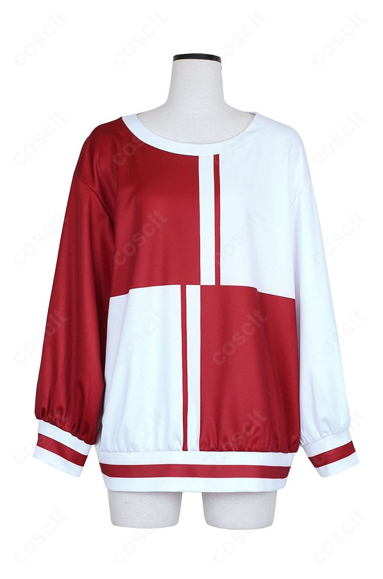 明導アキナ コスプレ用トップスの正面全体画像（高コントラスト配色とシルエット）