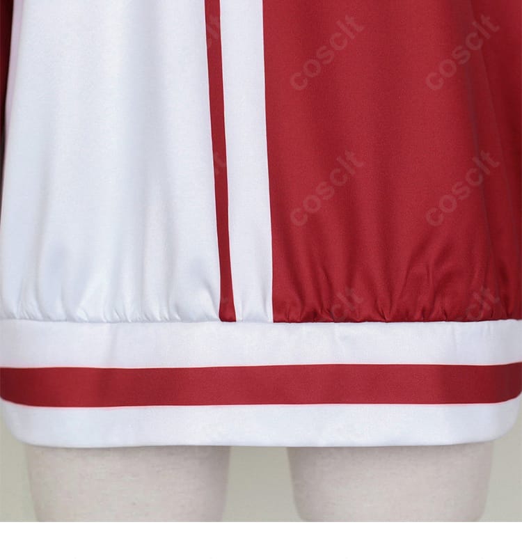 明導アキナ トップスの裾ディテール画像（ヘムラインとカラーブロックの仕上げ）