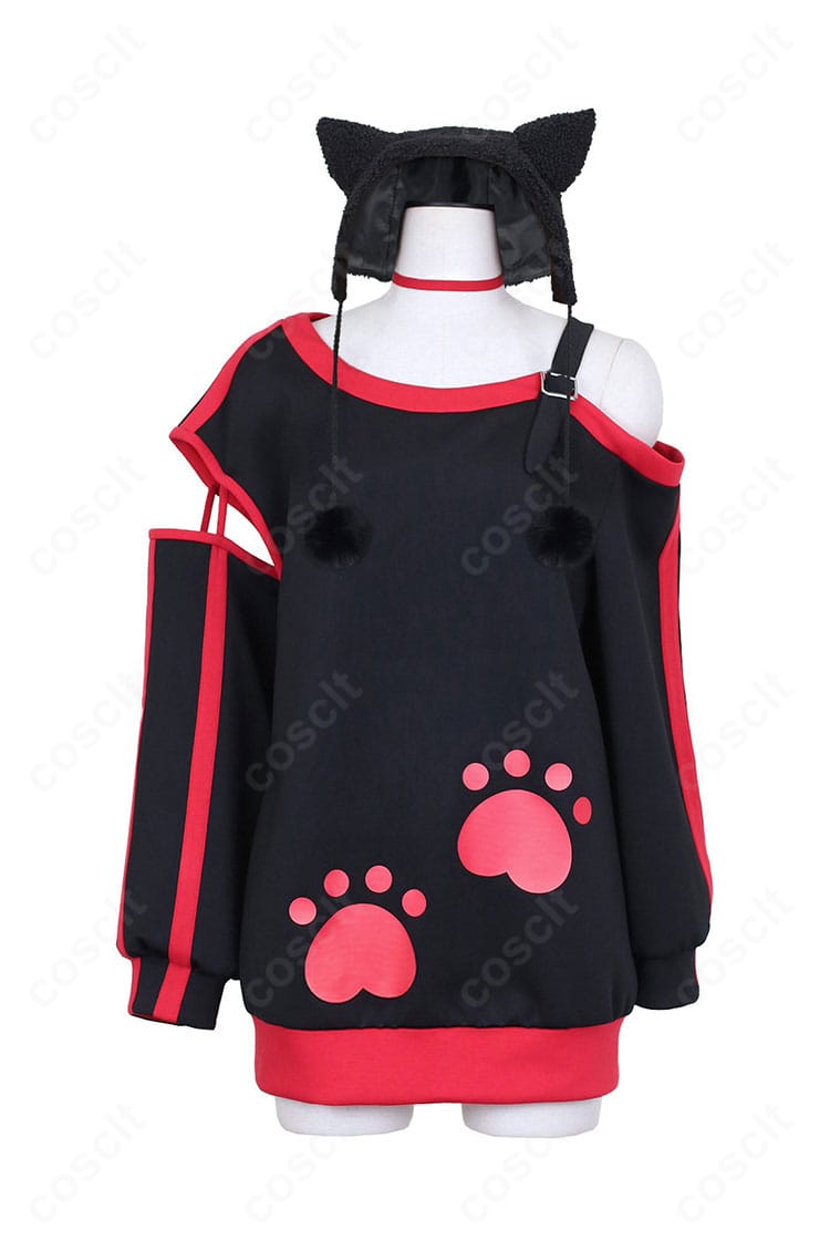 西園寺ユナ パーカー衣装の正面全体図（パーカー・帽子・チョーカー）