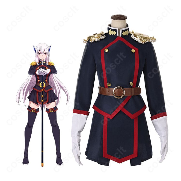 羽前京香の魔防隊・七番組組長制服を着用したモデルの全身イメージ。肩飾りと腰帯のディテールがわかるカット