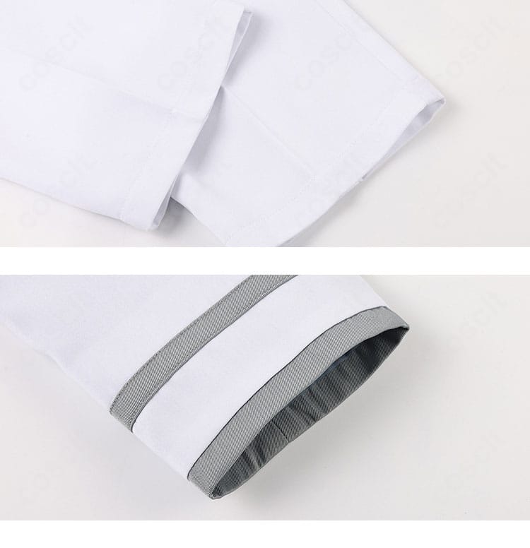 袖とパンツ生地の質感比較ディテール（ハリ感のある表地）