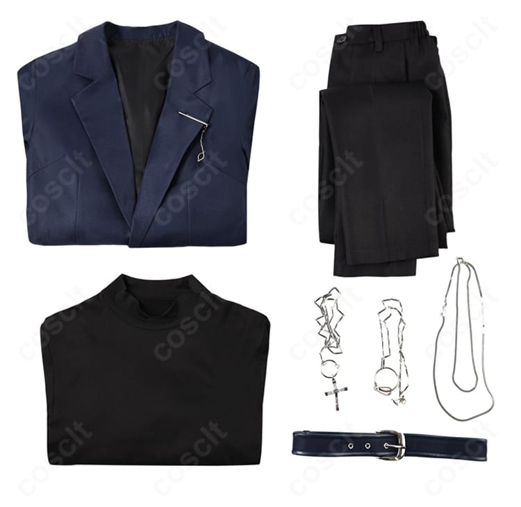 禰智禍さま衣装 セット内容（コート・インナー・ズボン・ベルト・ネックレス・腰チェーン）一覧