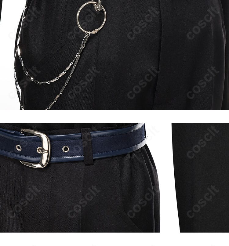 禰智禍さま衣装 ウエスト周りの装飾チェーン詳細