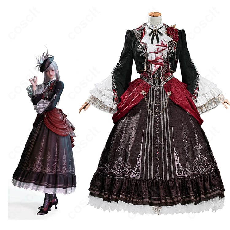 恋と深空 主人公「魂を約す赤月」キャラクターイメージと衣装全体コーデの参考図