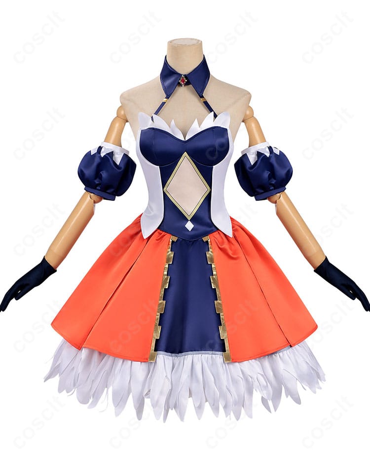 アルヴィト衣装のワンピース正面全景｜ハリ感あるシルエット