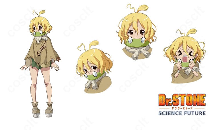 Dr.STONE スイカ 7年後衣装を着用した全身イメージ。薄手で通気性が良く、上品かわいいシルエットが映えるモデルカット。