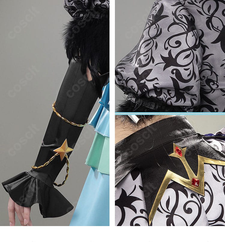 肩飾りと袖口デザイン、背肩パーツの質感ディテール