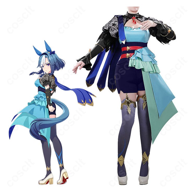 アドマイヤグルーヴの勝負服コスプレ一式とキャラクターイメージの比較表示