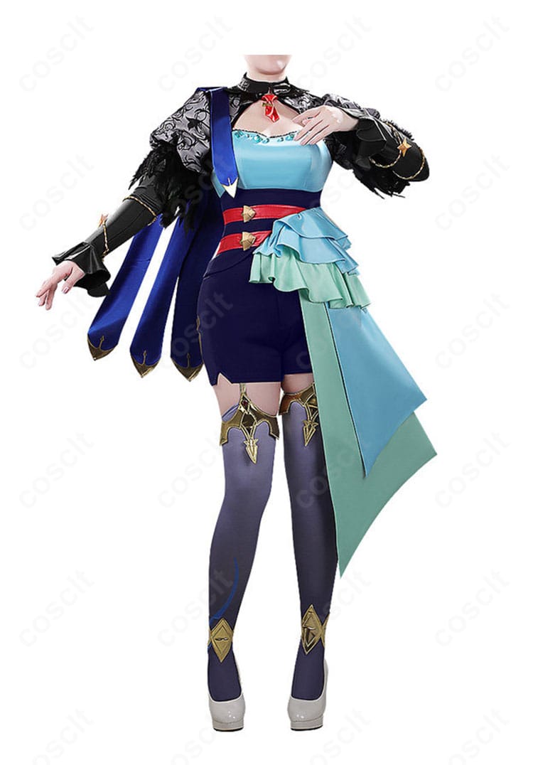 アドマイヤグルーヴ 勝負服コスプレのトップス正面とコーデ全体