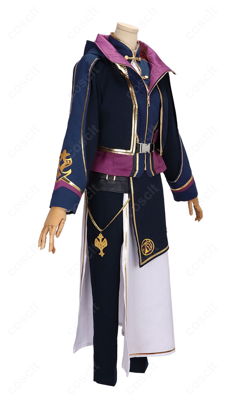 佐伯イッテツ 共通衣装コスプレの側面。腰布とベルト位置、ラインの落ち方が分かるアングル