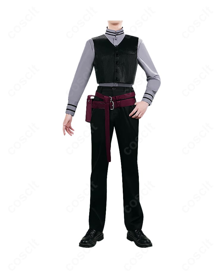 アルカイック衣装のインナーコーデ一式と装飾のディテール（ベスト・シャツ・金具）