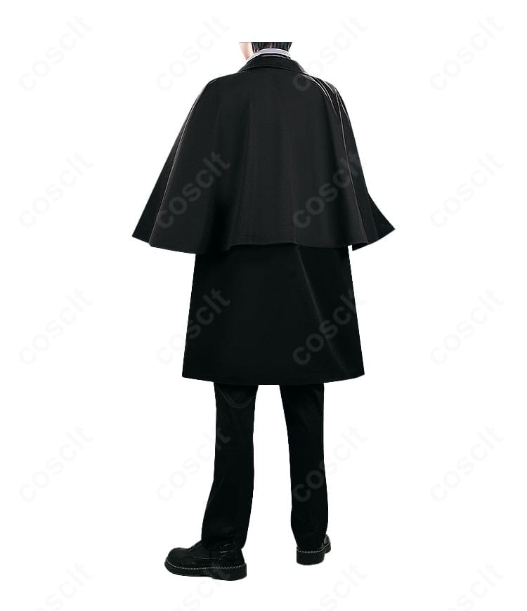佐伯イッテツ アルカイック衣装のロングコートとパンツの背面シルエット