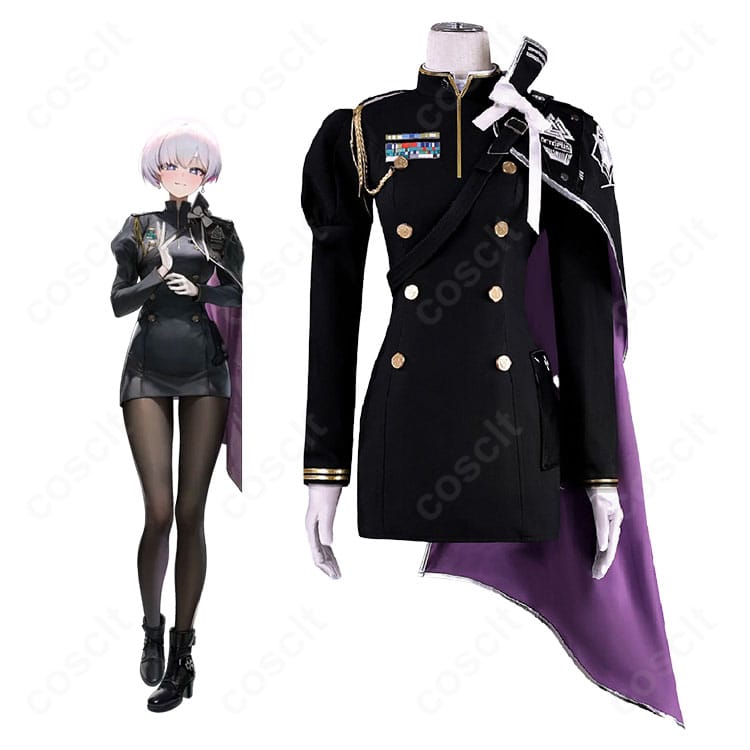 勝利の女神:NIKKE リリーバイスのフルコーデ着用イメージ。マントと肩飾りが映える司令服風スタイル