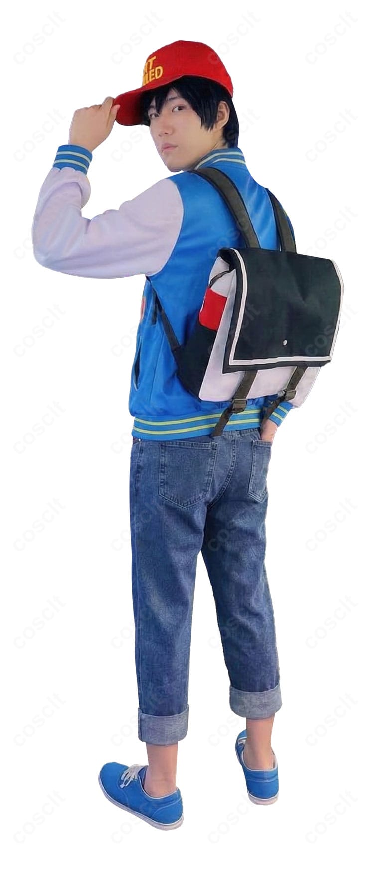 ペルソナ5 織田信也 コスプレ衣装の生地感・縫製クローズアップ。高級ツイルとTC素材の質感